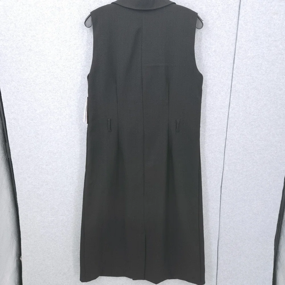 Julia‎ Jordan Sleeveless A Line Button Black Jacket Dress Womens Size 10 READ